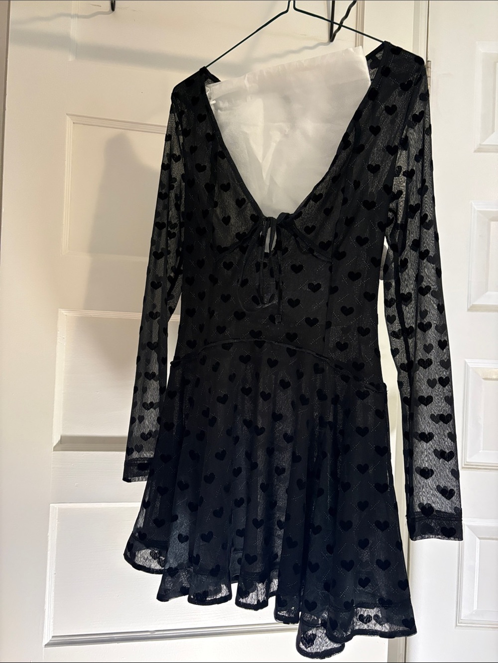 Free People Black Long-Sleeve Heart Skater Dress